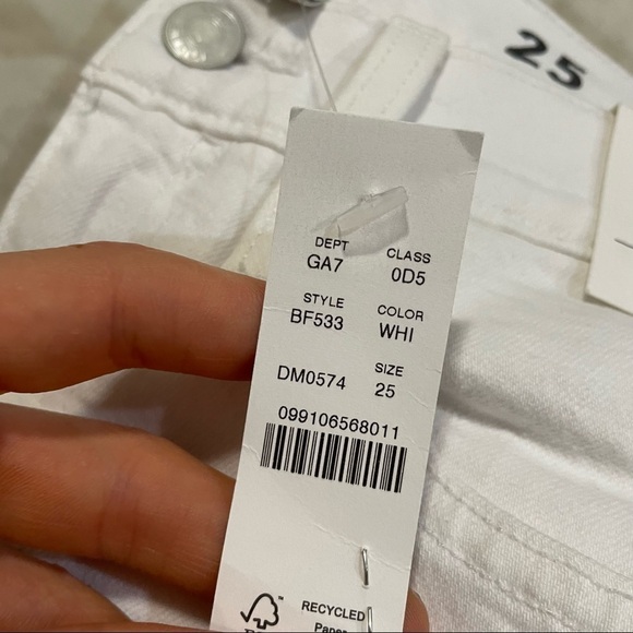 J crew slim boyfriend jeans white raw hem - Picture 3 of 3